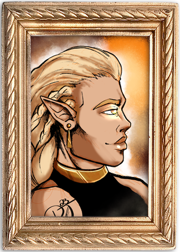 art of Aywin in a gold frame